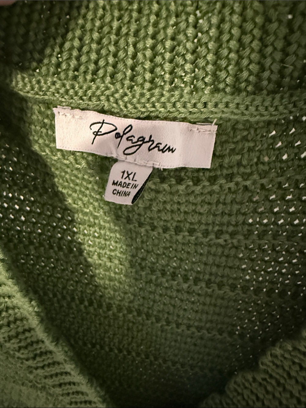 Polagram Olive Green Cropped Knit Vest with White Dot Details - Picture 2 of 5